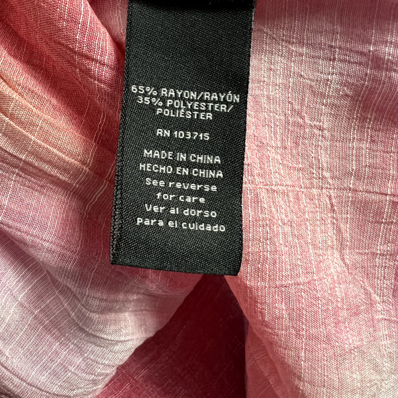 Zac & Rachel Blouse 2X Ruffle 3/4 Sleeve Boho White Orange Pink Pastel Tie Dye - Picture 9 of 10